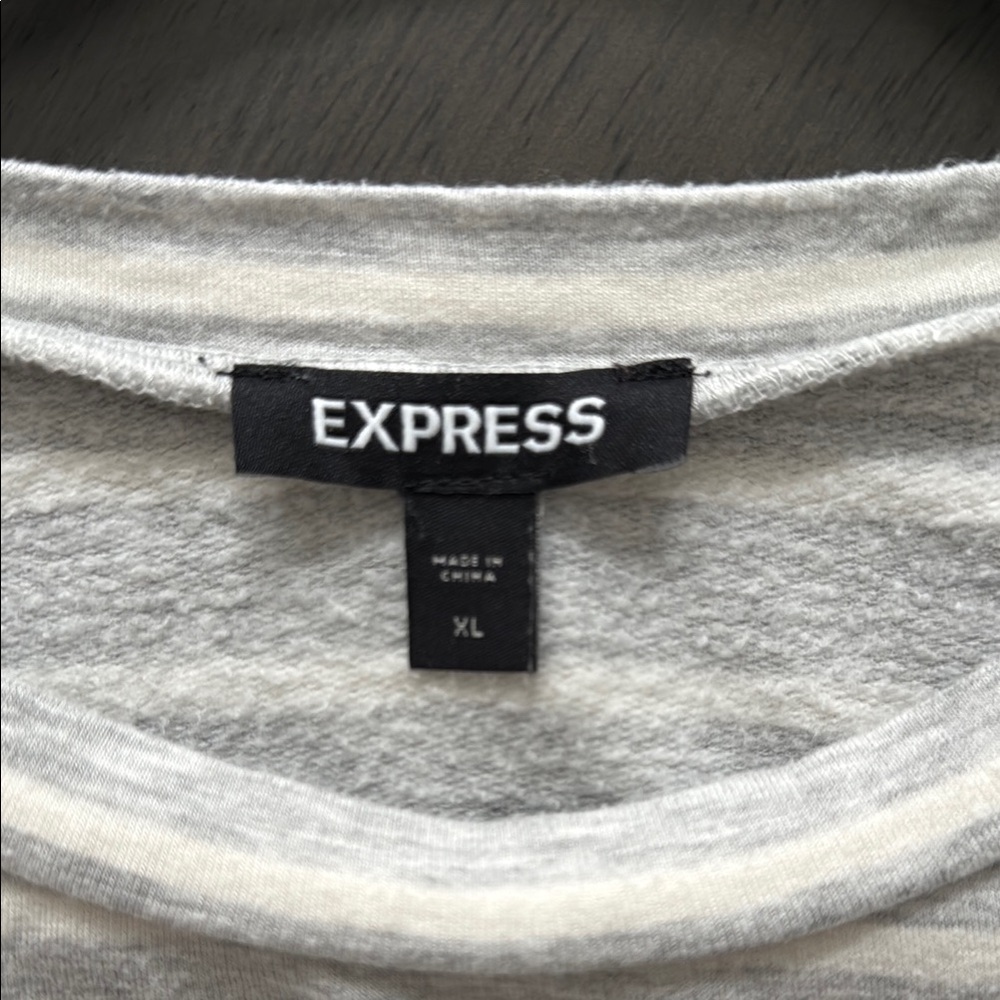 Striped Gray Ruffle Top - Picture 3 of 7